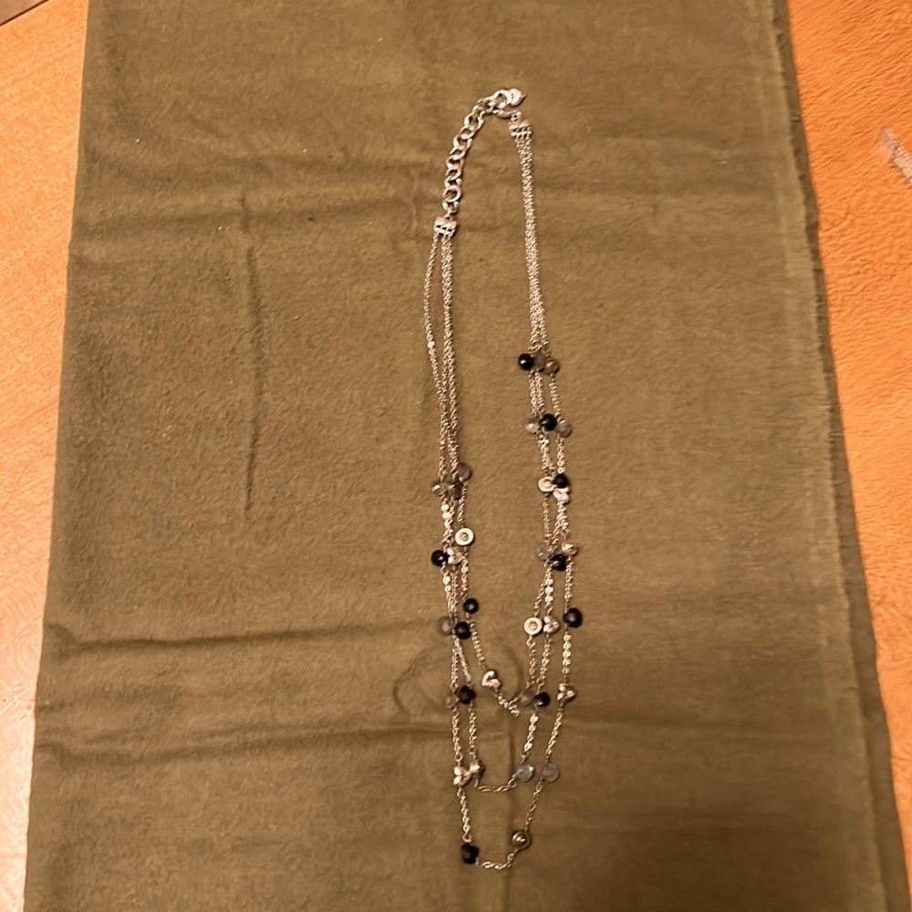 Brighton 11 1/2” necklace with black and grey beads